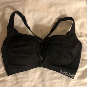 Victorias Secret Sport Bra - front closure full support sports bra black Sz 34DD